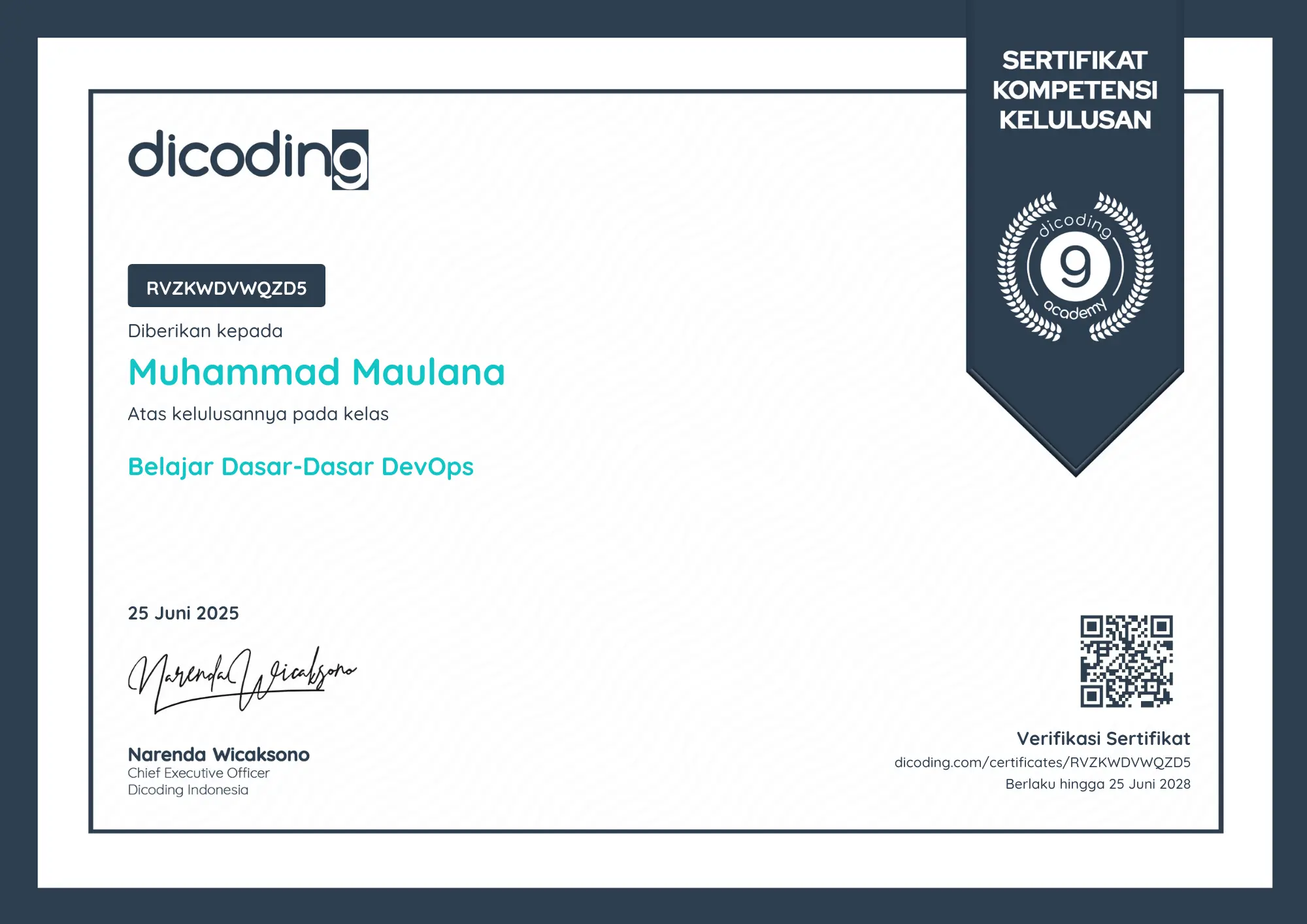 Sertifikat Dasar-Dasar DevOps - Dicoding